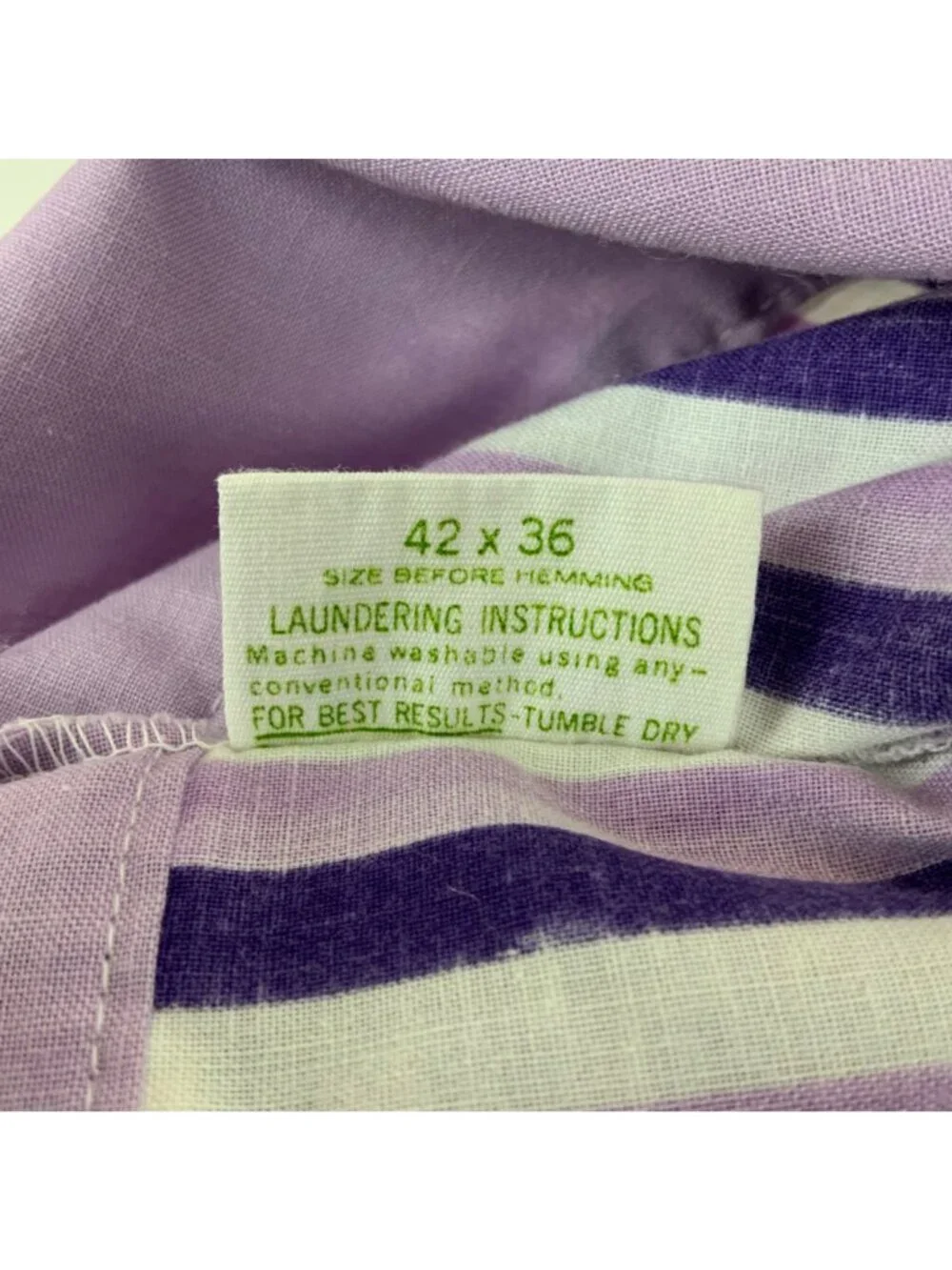 Dan River Lavender Purple Striped Muslin Pillowcases Queen Size Cotton Blend